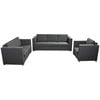 vidaXL Ensemble de canap&eacute;s trois pi&egrave;ces Tissu Gris fonc&eacute;