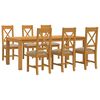 vidaXL Ensemble de salle &agrave; manger 7 pc Beige Bois de ch&ecirc;ne massif