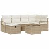 vidaXL Ensemble de Canap&eacute;s avec coussin 7 pcs Beige et cr&egrave;me polyrotin
