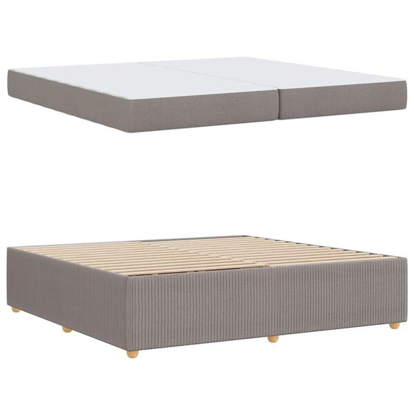 vidaXL Cadre de lit avec matelas Taupe 200 x 200 cm tissu