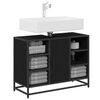 vidaXL Cabinet de salle de bain avec porte Ch&ecirc;ne noir 80 x 33 x 60 cm