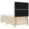 vidaXL Lit &agrave; ressorts avec matelas Cr&egrave;me 90 x 200 cm tissu