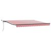 vidaXL Tissu de auvent Rouge et Blanc 400 &times; 350 cm Polyester