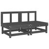 vidaXL Canap&eacute;s centraux de jardin 2 pcs gris bois de pin massif