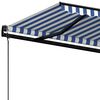 vidaXL Auvent rétractable automatique 500x350 cm Bleu et blanc