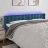 vidaXL T&ecirc;te de lit &agrave; LED Bleu fonc&eacute; 203x16x78/88 cm Velours