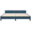vidaXL Cadre de lit sans matelas bleu fonc&eacute; 180x200 cm velours