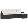 vidaXL Ensemble de Canap&eacute;s avec coussin 5 pcs Noir et Cr&egrave;me polyrotin