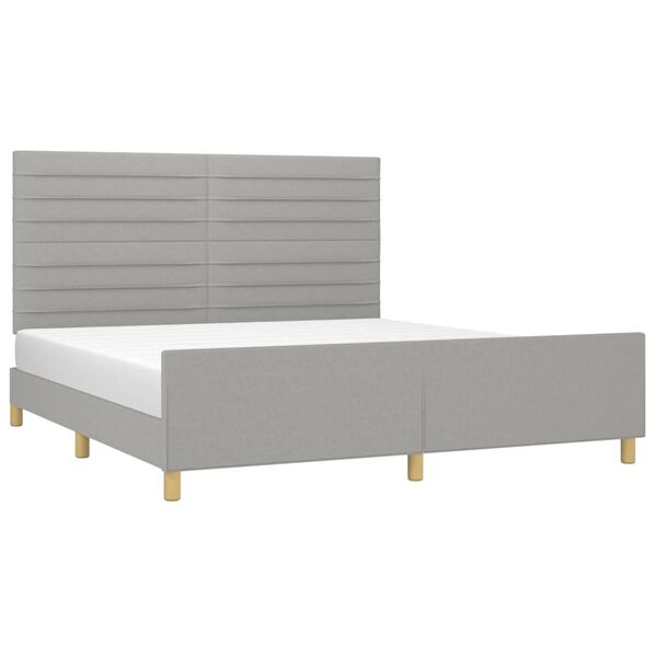 vidaXL Cadre de lit sans matelas gris clair 160x200 cm tissu