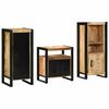 vidaXL Ensemble de mobilier de salle de bain 3 pi&egrave;ces Marron et Noir