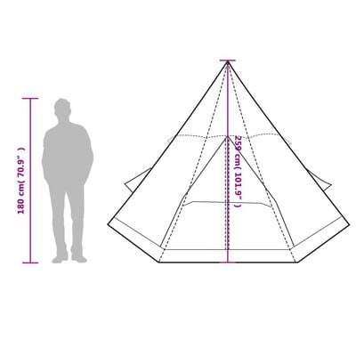 vidaXL Tente de camping tipi 4 personnes bleu imperméable