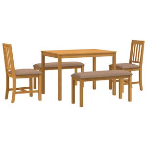 vidaXL Ensemble de salle &agrave; manger 5 pc Gris Bois de ch&ecirc;ne massif