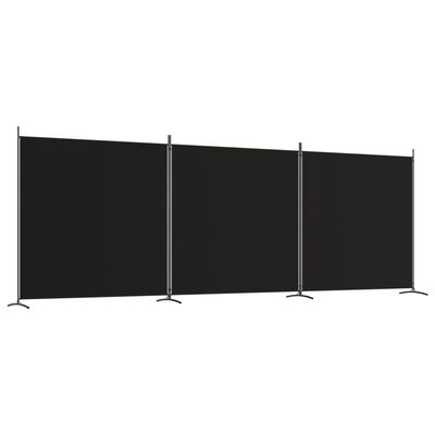 vidaXL Cloison de séparation 3 panneaux Noir 525x180 cm Tissu