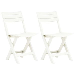 vidaXL Chaises de jardin pliables lot de 2 Plastique Blanc