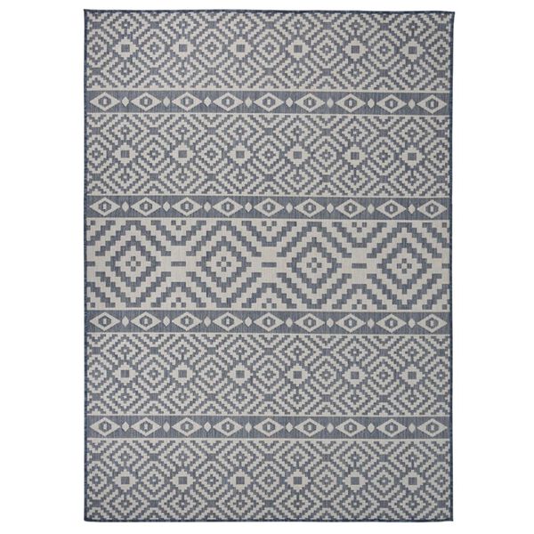 vidaXL Tapis &agrave; tissage plat d'ext&eacute;rieur 200x280 cm Rayures bleues