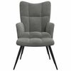 vidaXL Chaise de relaxation avec tabouret Gris fonc&eacute; Velours