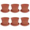 vidaXL Pots de plantes 6 pc Rouge brique Plastique