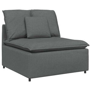 vidaXL Module central de canap&eacute; modulaire coussins gris fonc&eacute; 100 cm