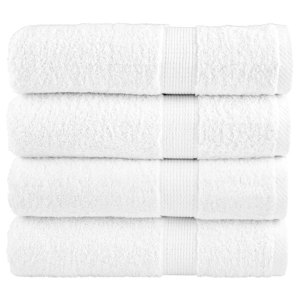vidaXL Serviettes de douche de qualit&eacute; sup&eacute;rieure SOLUND 4 pcs blanc