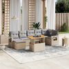 vidaXL Salon de jardin avec coussins 8 pcs beige résine tressée