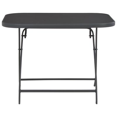 vidaXL Table pliable de jardin Gris 100x75x72 cm Verre et acier