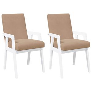 vidaXL Chaises de salle &agrave; manger avec coussins 2 pcs blanc