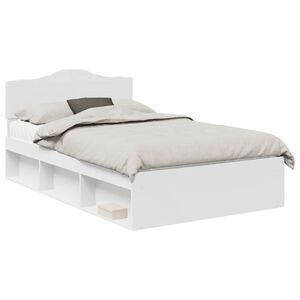 vidaXL Cadre de lit Blanc 135 x 190 cm Bois de pin massif