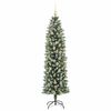 vidaXL Arbre de No&euml;l artificiel slim avec 300 LED Vert et blanc 180 cm