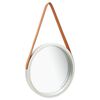 vidaXL Miroir mural avec sangle 40 cm Argent&eacute;