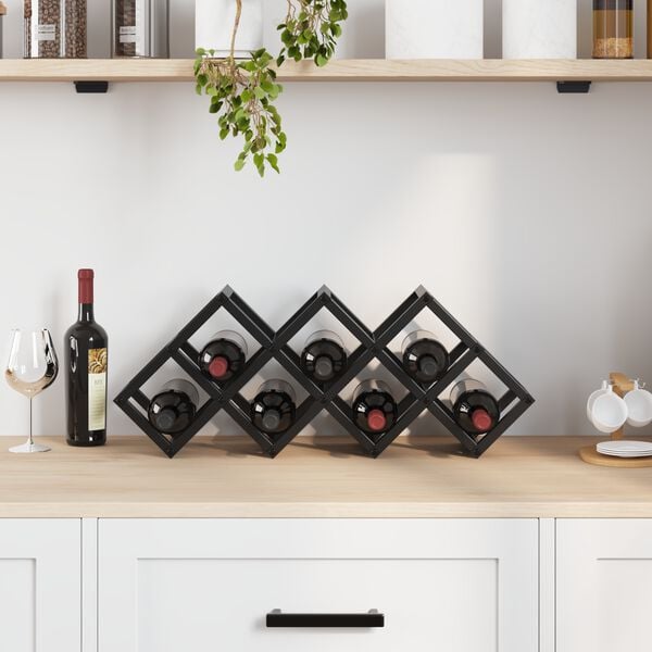 vidaXL Étagère à vin Chêne noir 63 x 16,5 x 25 cm