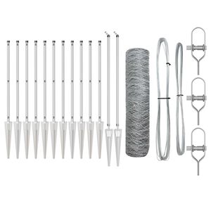 vidaXL Cl&ocirc;ture en fil soud&eacute; avec pointes 25 x 0,4 m (L x H)