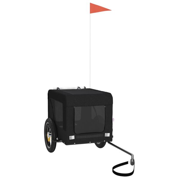 vidaXL Remorque de v&eacute;lo pour animaux de compagnie noir