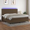 vidaXL Sommier &agrave; lattes de lit matelas et LED Marron fonc&eacute; 200x200 cm