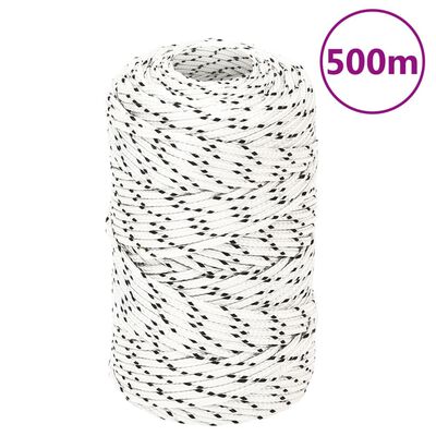 vidaXL Corde de bateau tressé Blanc 2 mmx500 m Polyester