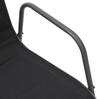 vidaXL Chaises empilables de jardin lot de 2 Acier et textilène Noir