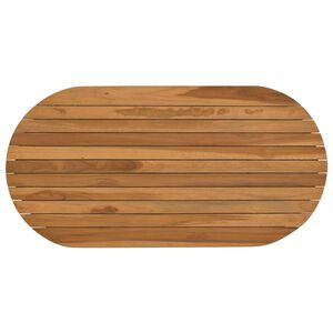 vidaXL Plateau de table 90 x 45 x 3,5 cm ovale Bois de teck massif
