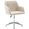 vidaXL Chaise pivotante de bureau Cr&egrave;me Tissu