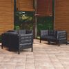 vidaXL Salon de jardin 6 pcs avec coussins bois de pin massif
