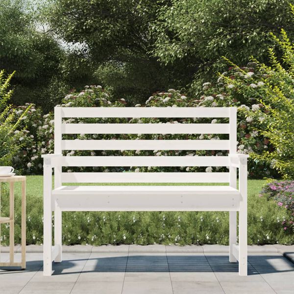 vidaXL Banc de jardin blanc 109x48x91,5 cm bois massif de pin