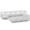 vidaXL Salon de jardin 10 pcs Blanc Bois de pin massif