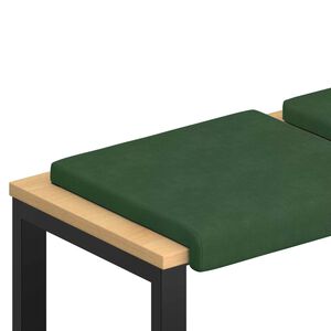 vidaXL Coussin de banc 2 pc velours c&ocirc;tel&eacute; Vert fonc&eacute; Profondeur 35 cm