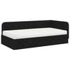 vidaXL Cadre de lit d'angle Noir 90 x 190 cm tissu