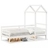 vidaXL Lit de jour avec toit sans matelas blanc 80x200 cm bois massif