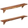 vidaXL &Eacute;tag&egrave;res murales 2 pcs 110x20x18 cm bois massif d'acacia