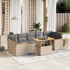 vidaXL Salon de jardin avec coussins 8 pcs beige r&eacute;sine tress&eacute;e