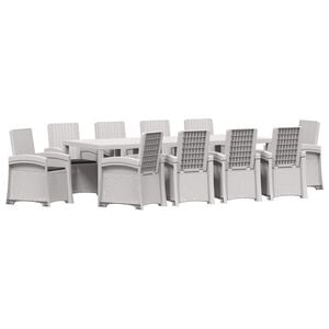 vidaXL Ensemble de salle &agrave; manger pour jardin 11 pc PP