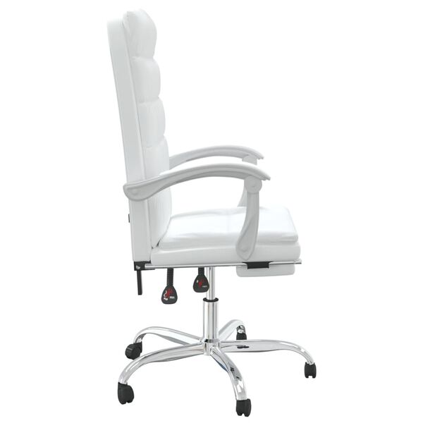 vidaXL Fauteuil inclinable de bureau Blanc Similicuir