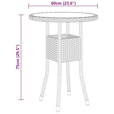 vidaXL Ensemble de bistro de jardin 3 pcs Résine tressée Gris