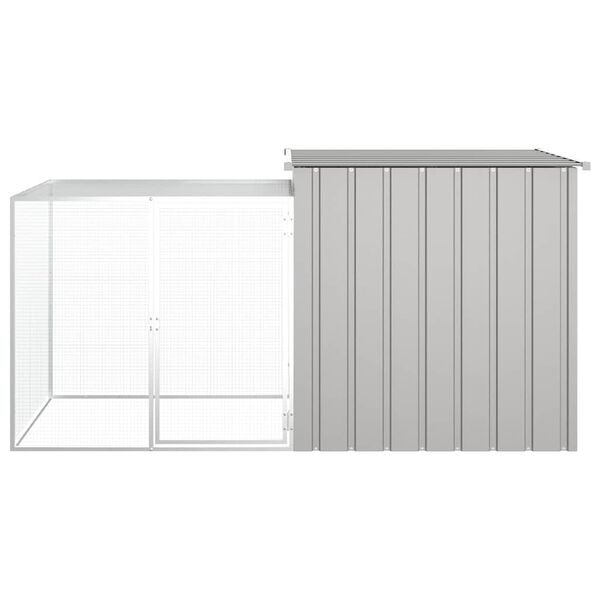 vidaXL Cage pour poules Gris 200x91x100 cm Acier galvanisé