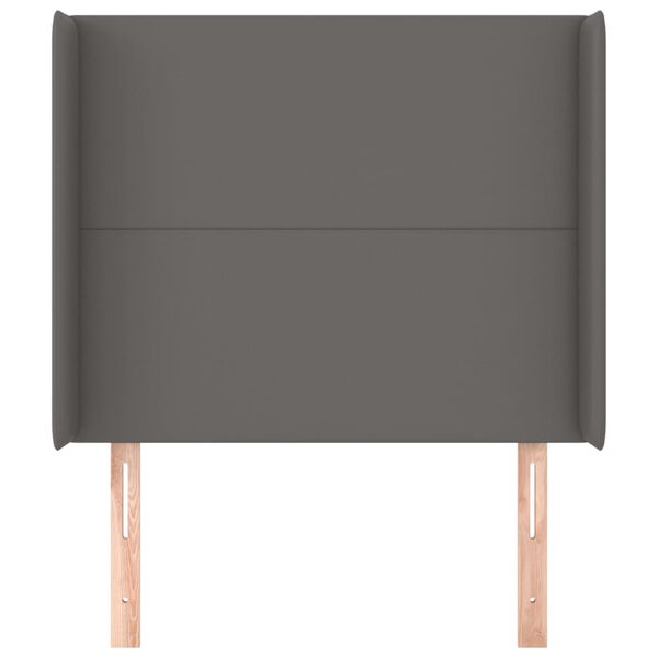 vidaXL T&ecirc;te de lit avec oreilles Gris 103x16x118/128 cm Similicuir